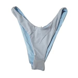 L SPACE Women's Cabana Bitsy Swim Bottom Metallic Shimmer Finish Sky Blue XS NWT